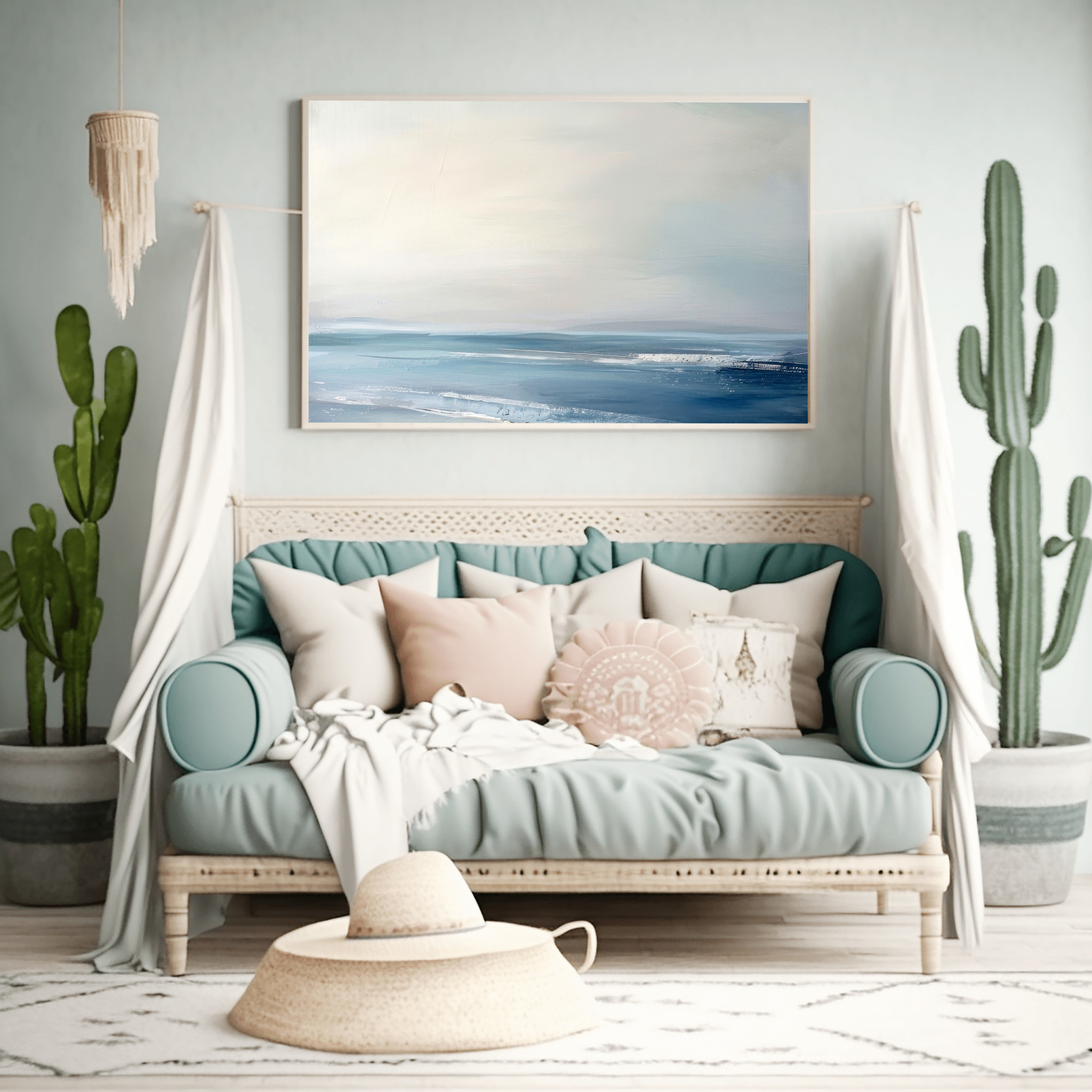 Golden Horizon large abstract printed canvas wall art, Living room wall art, Office Wall Art, Modern Art-1