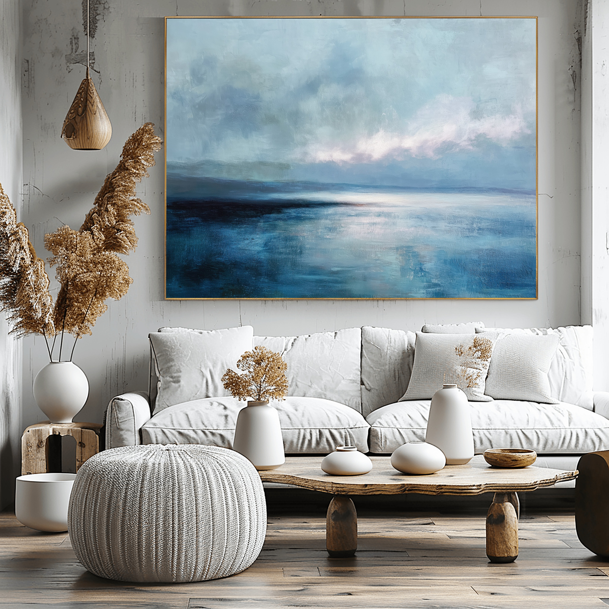 Ocean Whisper large abstract printed canvas wall art, Living room wall art, Office Wall Art, Modern Art-1